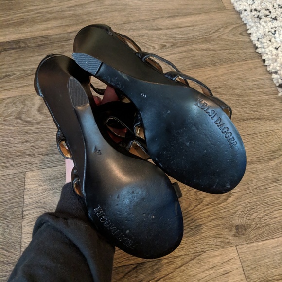 KELSI DAGGER Black Juno Wedges Size 8 - Picture 6 of 8